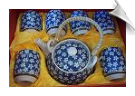 Chinese Tea Set with White Daisies